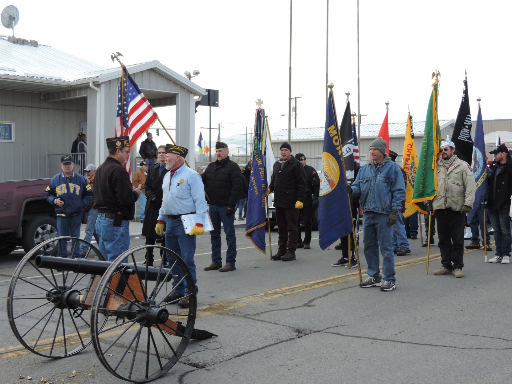 Veterans Day parade - cannon
